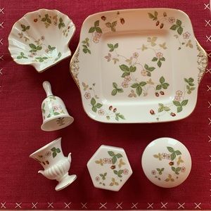 Wedgewood Wild Strawberry Bone China Collection of SIX Items